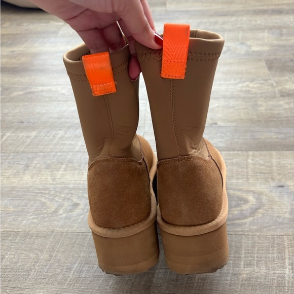 DREAM PAIRS FuzzyChic Sock-Top Platform Mid-calf Snow Boots - Picture 8 of 10